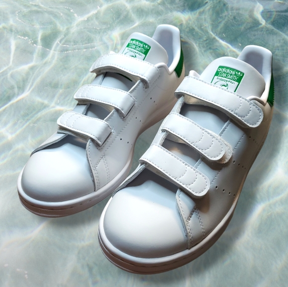 ADIDAS STAN SMITH SHOES Cloud White / Cloud White / Green Size 7 Men's - Picture 1 of 8